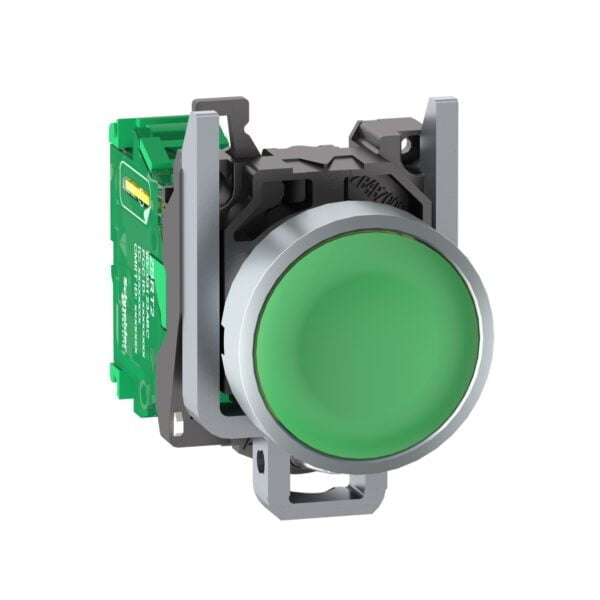 ZB4RTA3. PULSADOR METALICO INALAMBRICO RASANTE VERDE