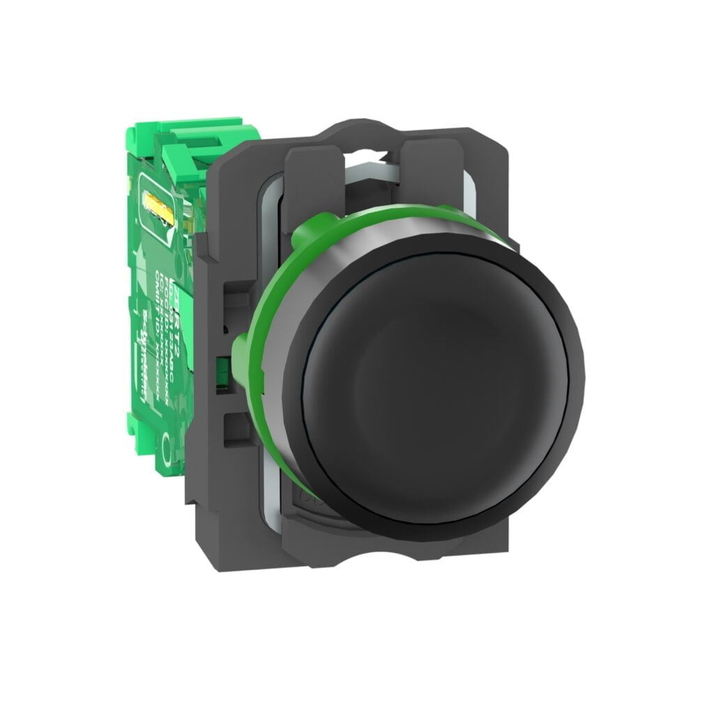 ZB5RTA2, PULSADOR PLASTICO INALAMBRICO RASANTE NEGRO DIAM. 22MM, C/ TRANSMISOR