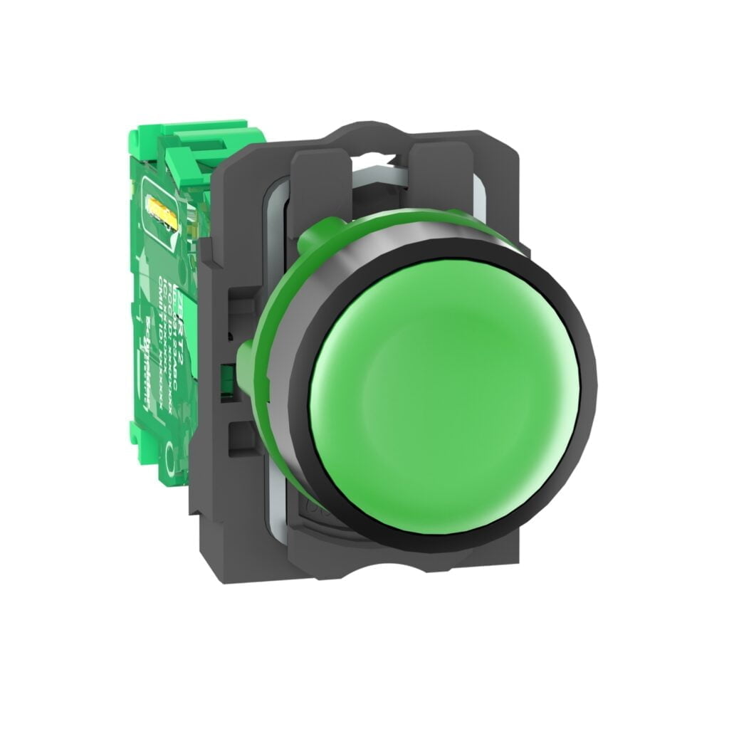 ZB5RTA3. PULSADOR PLASTICO INALAMBRICO RASANTE VERDE