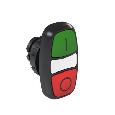 12931058, CSW-BD-11000000-FE261-3VF – PULSADOR LUMINOSO DOBLE PLASTICO ROJO(0) + VERDE(I) + LED BLANCO 24VAC/DC, 1NA+1NC
