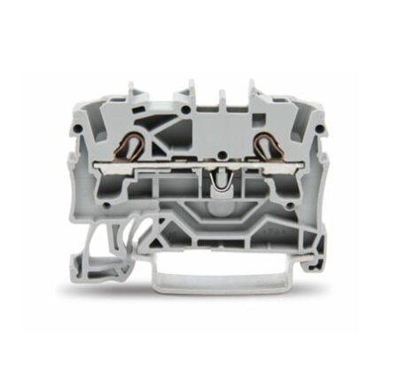 2002-1201, BORNERA DE PASO 2.5MM2, SECCION(1-2.5)MM2/(18-14)AWG, 32A 800V, CONEX. PUSH-IN CAGE CLAMP, GRIS