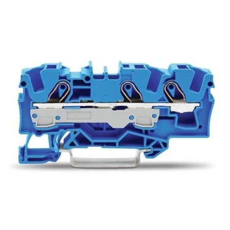 2006-1304, BORNERA DE PASO 6MM2, SECCION(2,5-6)MM2/(14-10)AWG, 41A 800V, CONEX. PUSH-IN CAGE CLAMP, AZUL