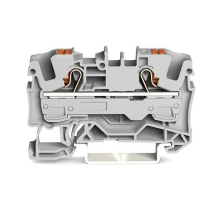 2206-1201, BORNERA DE PASO 6MM2, SECCION (2.5-6)MM2/(16-10)AWG, 41A 800V, CONEX. PUSH-IN/PUSH BUTTON CAGE CLAMP, GRIS