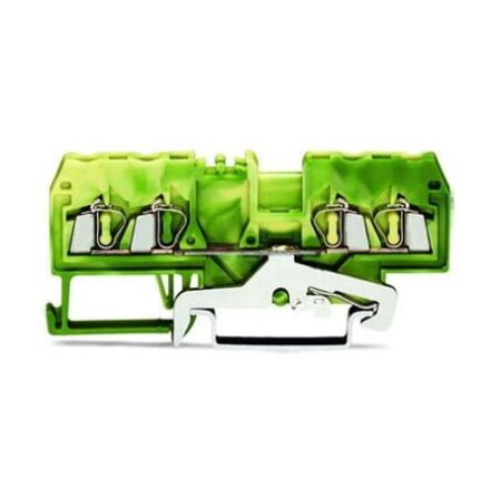 280-837, BORNERA DE PASO 2.5MM2, SECCION (0.08-2.5)MM2/(28-12)AWG CONEX. CAGE CLAMP, VERDE/AMARILLO