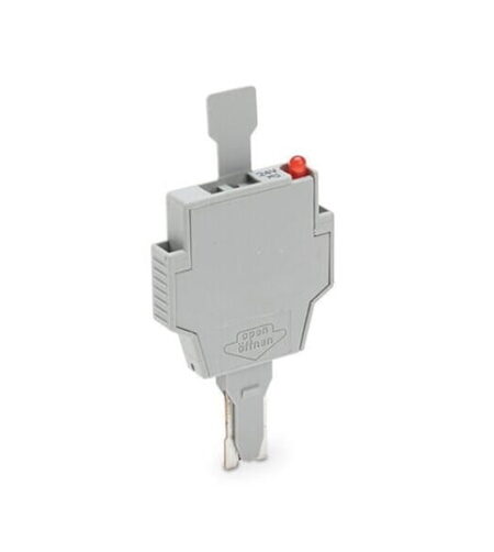 281-512/281-501, PORTAFUSIBLE P/ 5X20MM Y 5X25MM ENCHUFABLE 6MM ANCHO C/INDICADOR LED 24V AC/DC, 250V 6.3A 2.5W, MARCAJE CENTRAL (281-656, 281-916)