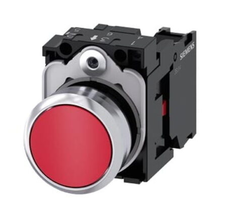 3SU1150-0AB20-1CA0, PULSADOR METALICO RASANTE ROJO 1NC DIAM. 22MM, IP67