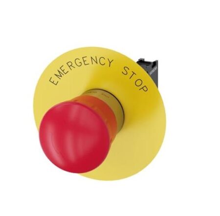 3SU1150-1HB20-1CG0, PULSADOR METALICO PARADA DE EMERGENCIA, TIPO HONGO ROJO, PULSAR Y GIRAR, 1NC, DIAM. 40MM, IP67
