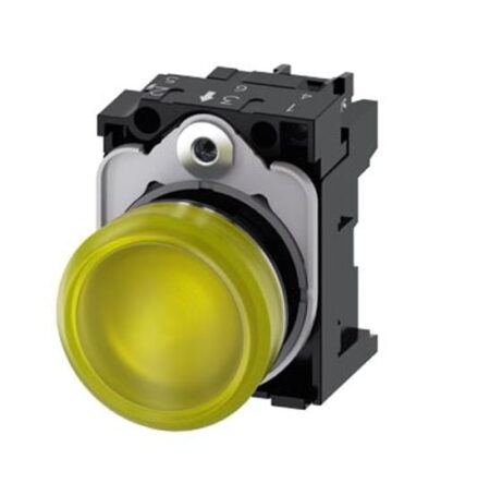 3SU1153-6AA30-1AA0, PILOTO AMARILLO LUMINOSO LED 110VAC, DIAM. 22MM, METALICO