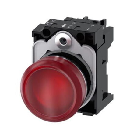 3SU1153-6AA20-1AA0, PILOTO ROJO LUMINOSO LED 110VAC, DIAM. 22MM, METALICO