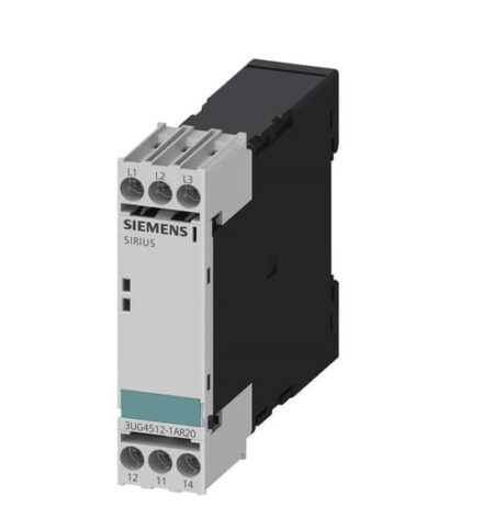 3UG4512-1AR20, RELE DE MONITOREO DE TENSION, FALLA DE SECUENCIA DE FASE, PERDIDA DE FASE, DESBALANCE DE FASES 1NA/1NC, 160-690VAC