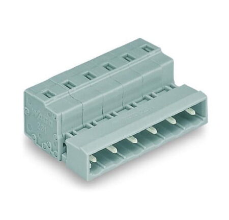 731-606, CONECTOR MACHO 6 POLOS DE 7.5MM, SECCIÓN (0.08-2.5)MM2/(28-12)AWG, 15A 600VAC, CONEX. CAGE CLAMP, GRIS
