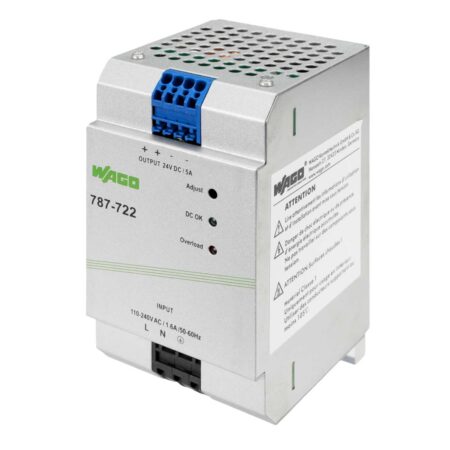 787-722, FUENTE DE ALIMENTACION MONOFASICO ECO, IN: 110-240VAC OUT: 24VDC 5A 120W, IP20, CONEX. CAGE CLAMP