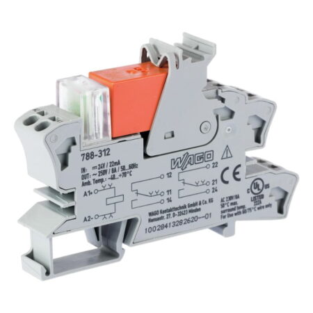 788-312, MODULO RELÉ, 24VDC,LED INDICADOR 2NC/NA 8A, CONEX. PUSH-IN CAGE CLAMP, GRIS
