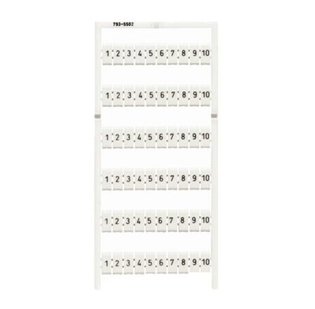 793-5502, MARCADOR WSB, IMPRESIÓN HORIZONTAL 1-10 (10X), EXTENDIBLE (5-5.2)MM, BLANCO