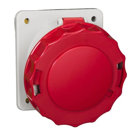 81282, TOMACORRIENTE INDUSTRIAL EMPOTRABLE 63A 3P+T 415VAC, COLOR ROJO, IP67 81282, TOMACORRIENTE INDUSTRIAL EMPOTRABLE 63A 3P+T 415VAC, COLOR ROJO, IP67