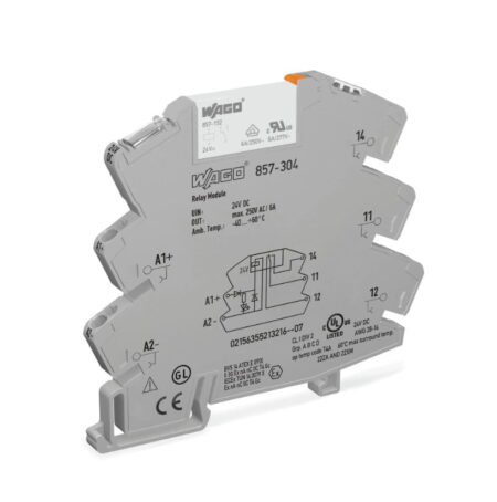 857-304, MODULO RELÉ, 24VDC, LED INDICADOR 1NC/NA 6A, CONEX. PUSH-IN CAGE CLAMP, GRIS
