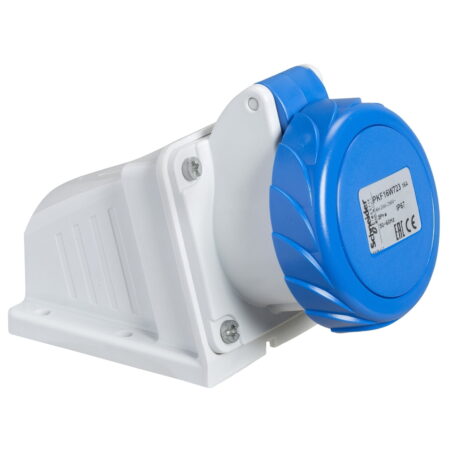 PKF16W723, TOMACORRIENTE INDUSTRIAL ADOSABLE 16A 2P+T 250VAC, COLOR AZUL, IP67 PKF16W723, TOMACORRIENTE INDUSTRIAL ADOSABLE 16A 2P+T 250VAC, COLOR AZUL, IP67