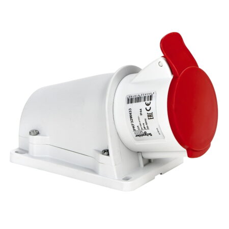 PKF32W434, TOMACORRIENTE INDUSTRIAL ADOSABLE 32A 3P+T 415VAC, COLOR ROJO, IP44 PKF32W434, TOMACORRIENTE INDUSTRIAL ADOSABLE 32A 3P+T 415VAC, COLOR ROJO, IP44