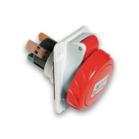 PKY32F734, TOMACORRIENTE INDUSTRIAL EMPOTRABLE 32A 3P+T 415VAC, COLOR ROJO, IP67 PKY32F734, TOMACORRIENTE INDUSTRIAL EMPOTRABLE 32A 3P+T 415VAC, COLOR ROJO, IP67
