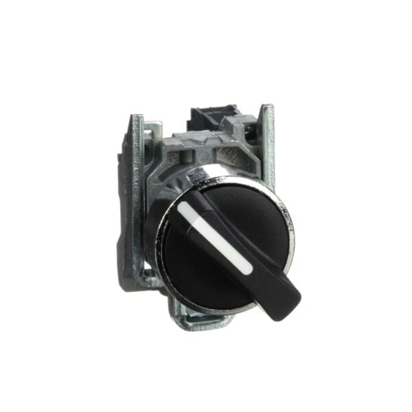 XB4BD21. SELECTOR METALICO NEGRO MANETA CORTA