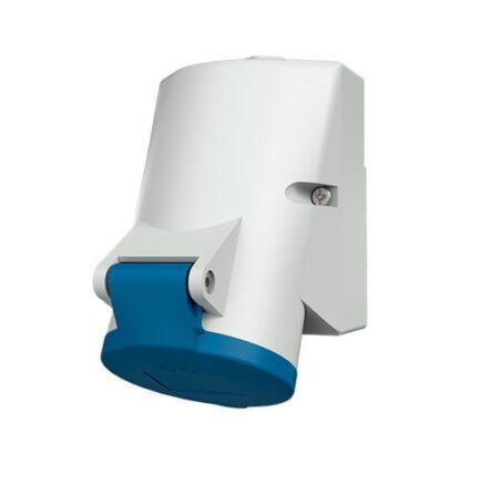 104, TOMACORRIENTE INDUSTRIAL VISIBLE 16A 3P+T 250V, COLOR AZUL 9H, IP44, LIBRE DE HALOGENO