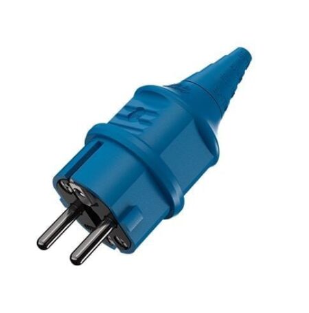10838, ENCHUFE INDUSTRIAL SCHUKO 16A 2P+T 250V, COLOR AZUL, IP44