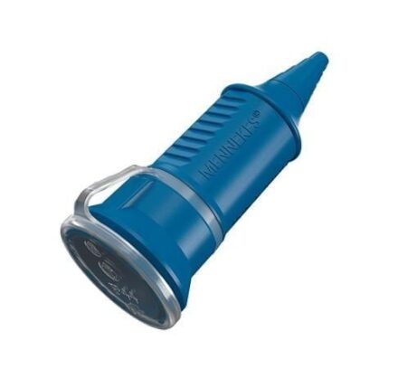 10843, TOMACORRIENTE INDUSTRIAL AEREO SCHUKO 16A 2P+T 230V, COLOR AZUL, IP44