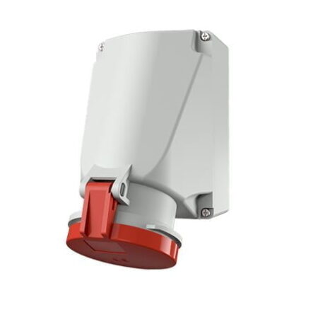 1141A, TOMACORRIENTE INDUSTRIAL VISIBLE 63A 3P+T 415V, COLOR ROJO 6H, IP44 1141A, TOMACORRIENTE INDUSTRIAL VISIBLE 63A 3P+T 415V, COLOR ROJO 6H, IP44