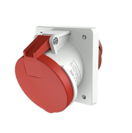 1155A, TOMACORRIENTE INDUSTRIAL EMPOTRABLE 63A 3P+N+T 415V, COLOR ROJO 6H, IP44