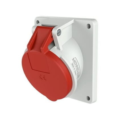 1464, TOMACORRIENTE INDUSTRIAL EMPOTRABLE 16A 2P+T 415V, COLOR ROJO 9H, IP44