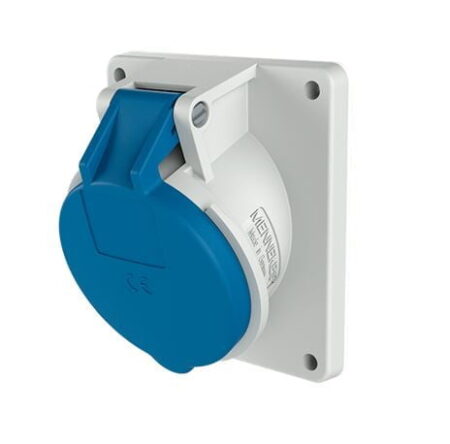 1466, TOMACORRIENTE INDUSTRIAL EMPOTRABLE 16A 3P+T 250V, COLOR AZUL 9H, IP44