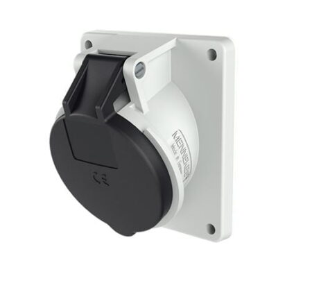 1468, TOMACORRIENTE INDUSTRIAL EMPOTRABLE 16A 3P+T 500V, COLOR NEGRO 7H, IP44