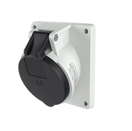 1497, TOMACORRIENTE INDUSTRIAL EMPOTRABLE 32A 3P+T 500V, COLOR NEGRO 7H, IP44