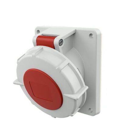 1503, TOMACORRIENTE INDUSTRIAL EMPOTRABLE 32A 2P+T 415V, COLOR ROJO 9H, IP67