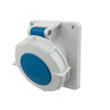 1505, TOMACORRIENTE INDUSTRIAL EMPOTRABLE 32A 3P+T 250V, COLOR AZUL 9H, IP67