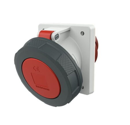 205A, TOMACORRIENTE INDUSTRIAL EMPOTRABLE 63A 3P+T 415V, COLOR ROJO 6H, IP67