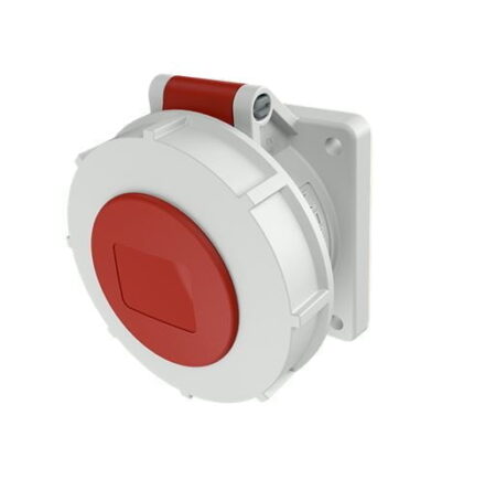 2123A, TOMACORRIENTE INDUSTRIAL EMPOTRABLE 32A 3P+T 440V, COLOR ROJO 3H, IP67