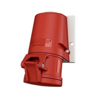 27004, TOMACORRIENTE INDUSTRIAL VISIBLE 16A 3P+N+T 415V, COLOR ROJO 6H, IP44, LIBRE DE HALOGENO