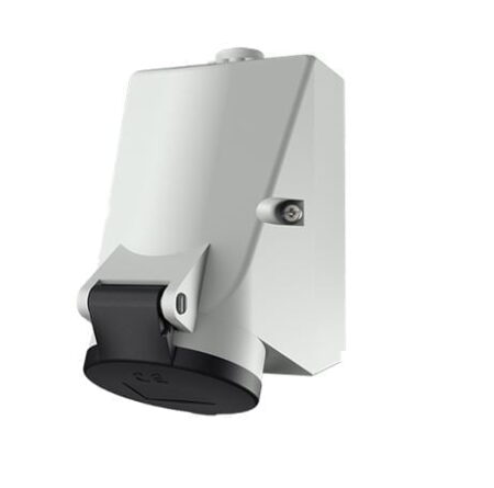 3032, TOMACORRIENTE INDUSTRIAL VISIBLE 16A 3P+T 500V, COLOR NEGRO 7H, IP44