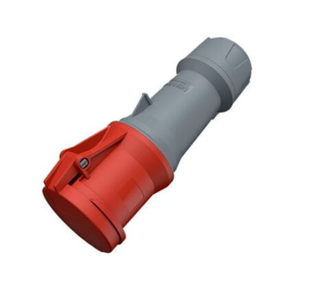 3285, TOMACORRIENTE INDUSTRIAL AEREO 63A 3P+N+T 415V, COLOR ROJO 6H, IP44, POWERTOP PLUS