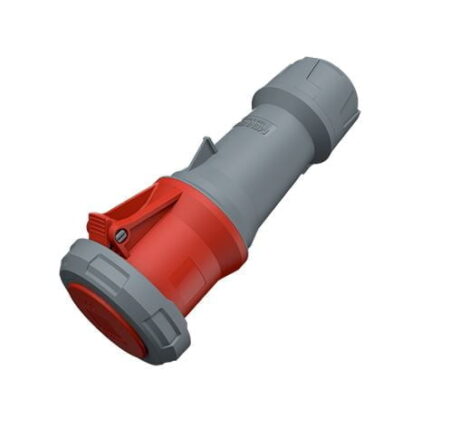 3408, TOMACORRIENTE INDUSTRIAL AEREO 63A 3P+T 415V, COLOR ROJO 6H, IP67, POWERTOP PLUS