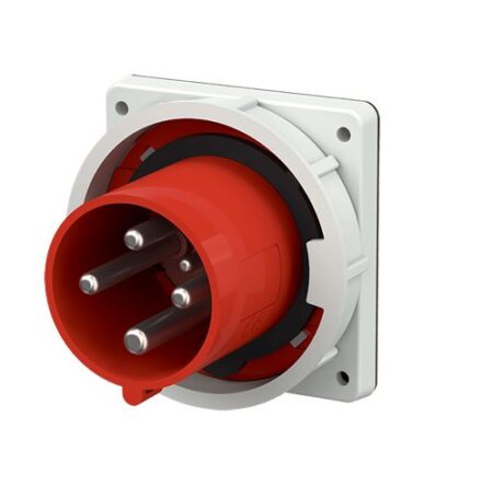 3656, ENCHUFE INDUSTRIAL EMPOTRABLE 63A 3P+T 415V, COLOR ROJO 6H, IP67