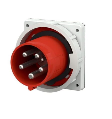 3658, ENCHUFE INDUSTRIAL EMPOTRABLE 63A 3P+N+T 415V, COLOR ROJO 6H, IP67