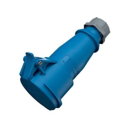 510, TOMACORRIENTE INDUSTRIAL AEREO 16A 2P+T 250V, COLOR AZUL 6H, IP44 510, TOMACORRIENTE INDUSTRIAL AEREO 16A 2P+T 250V, COLOR AZUL 6H, IP44