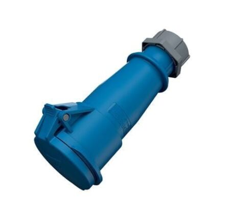 522, TOMACORRIENTE INDUSTRIAL AEREO 32AMP 2P+T 250V, COLOR AZUL 6H, IP44