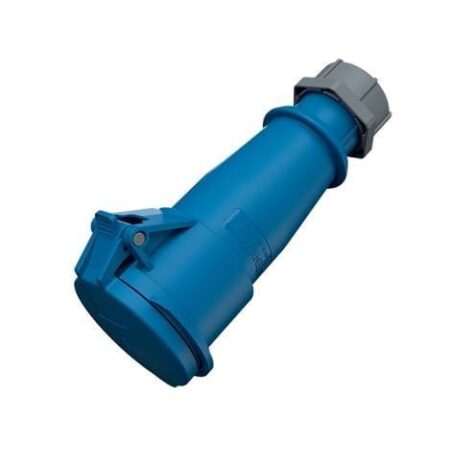 525, TOMACORRIENTE INDUSTRIAL AEREO 32A 3P+T 250V, COLOR AZUL 9H, IP44