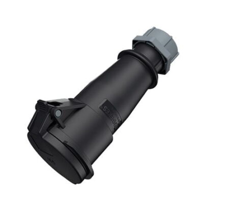 527, TOMACORRIENTE INDUSTRIAL AEREO 32A 3P+T 500V, COLOR NEGRO 7H, IP44, AM-TOP