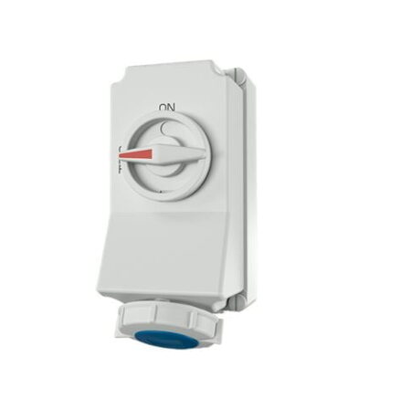 5602A, TOMACORRIENTE INDUSTRIAL VISIBLE 16A 4P+T 230V C/ BLOQUEO MECANICO DUO, COLOR AZUL 9H, IP67