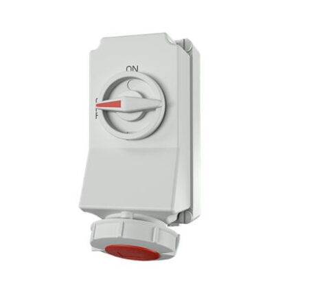 5608A, TOMACORRIENTE INDUSTRIAL VISIBLE 32A 3P+N+T 400V C/ BLOQUEO MECANICO DUO, COLOR ROJO 6H, IP67 5608A, TOMACORRIENTE INDUSTRIAL VISIBLE 32A 3P+N+T 400V C/ BLOQUEO MECANICO DUO, COLOR ROJO 6H, IP67