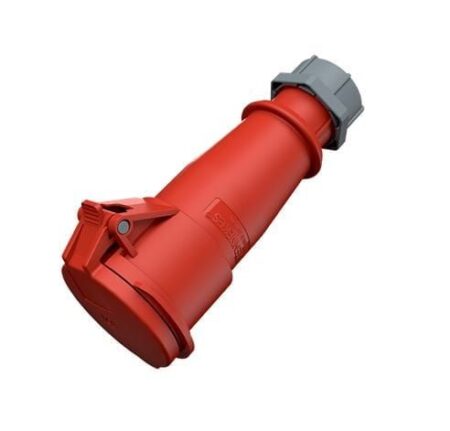 6, TOMACORRIENTE INDUSTRIAL AEREO 32A 3P+N+T 415V, COLOR ROJO 6H, IP44